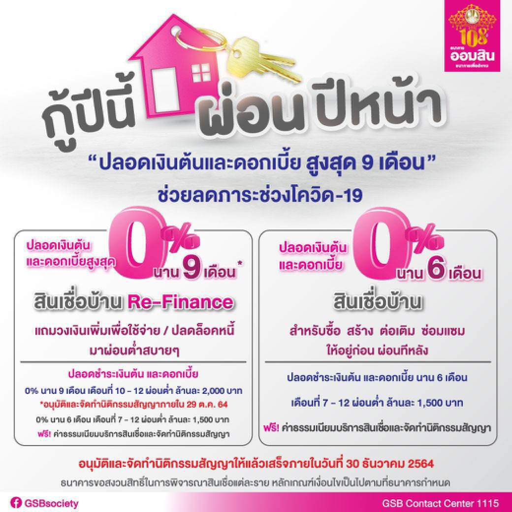 ออมสินคลอดสินเชื่อบ้าน ‘กู้ปีนี้ ผ่อนปีหน้า’