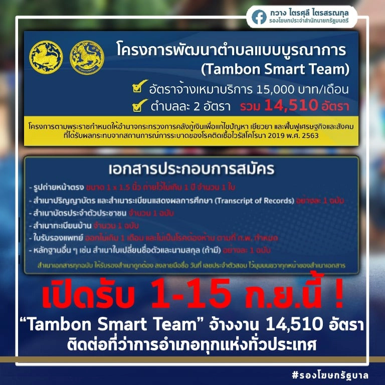 เปิดรับสมัครเมื่อ 2563 -- แฟ้มภาพ