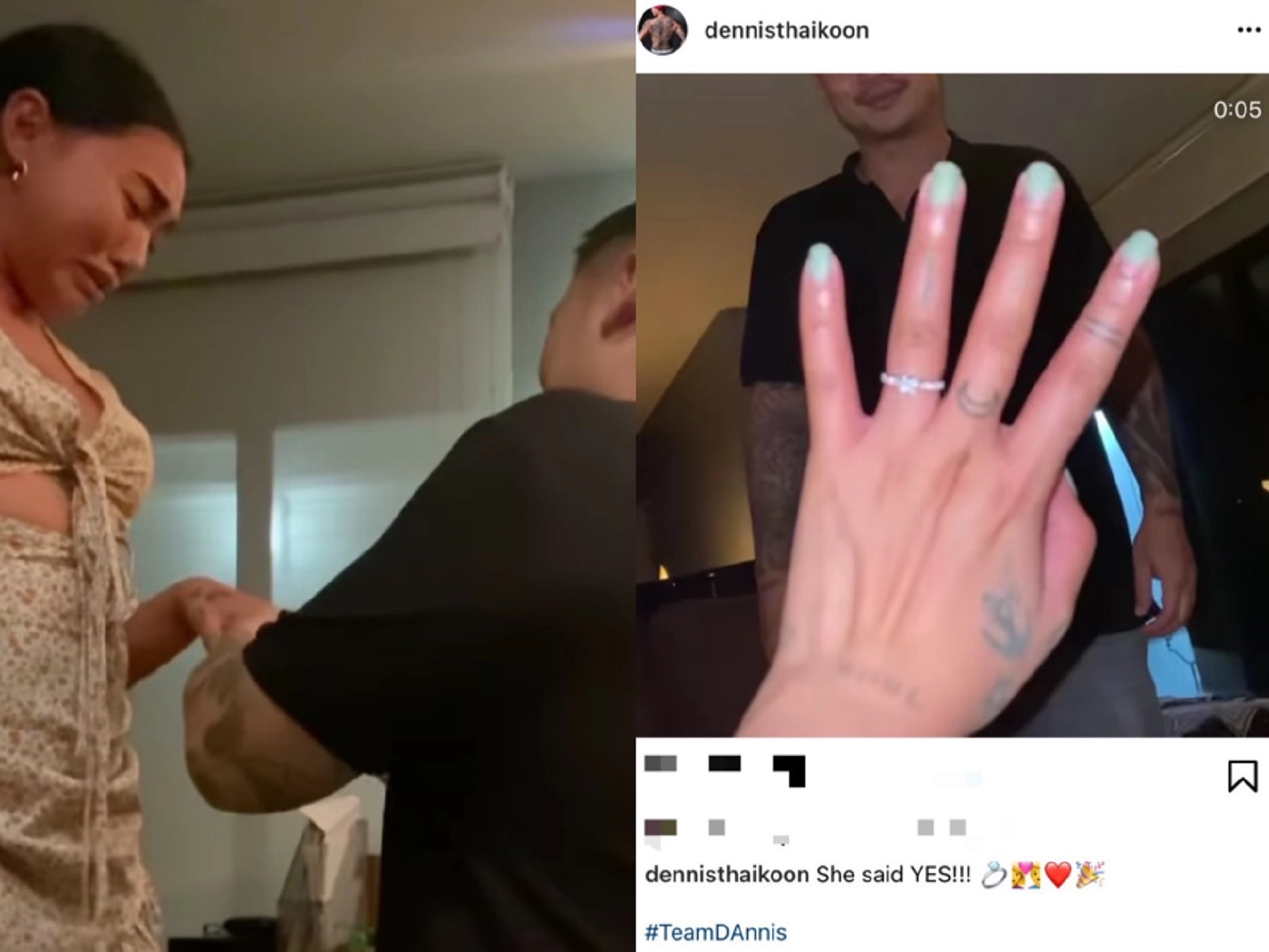 "ดาเอ็นโดรฟิน" เซย์เยส “เดนนิส”เซอร์ไพรส์คุกเข่าขอแต่งงาน