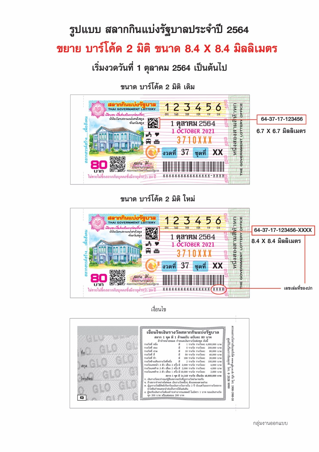 กองสลากฯ ปรับขนาดบาร์โค้ดแก้หวยปลอม เริ่มงวด 1 ต.ค.นี้