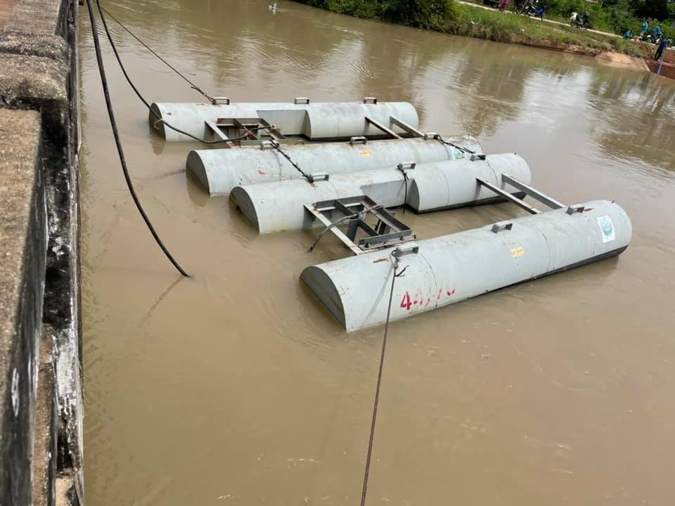 ชลประทานโคราช  เร่งติดตั้งเครื่องผลักดันน้ำลำเชียงไกร