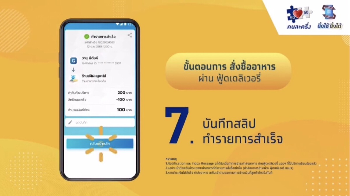 คนละครึ่งเฟส 3 เพิ่มช่องทางการสั่งฟู้ดเดลิเวอรี่ ทบทวนขั้นตอนได้ที่นี่!