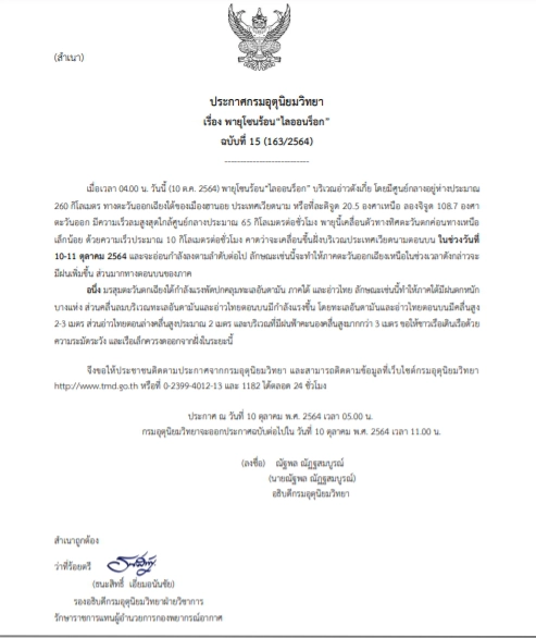 วันนี้อีสานตอนบน เตรียมรับอิทธิพล พายุโซนร้อน "ไลออนร็อก"