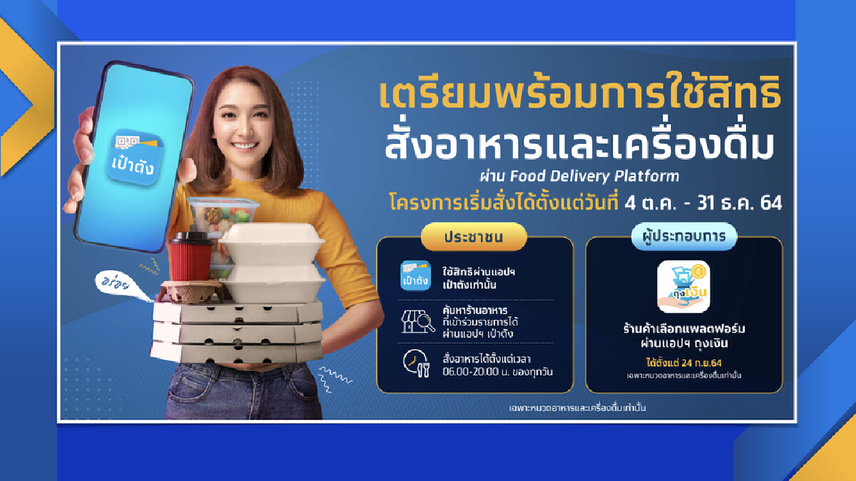 เริ่มวันนี้! ใช้ ‘คนละครึ่ง‘ สั่งฟู้ดเดลิเวอรี่ผ่านเป๋าตัง