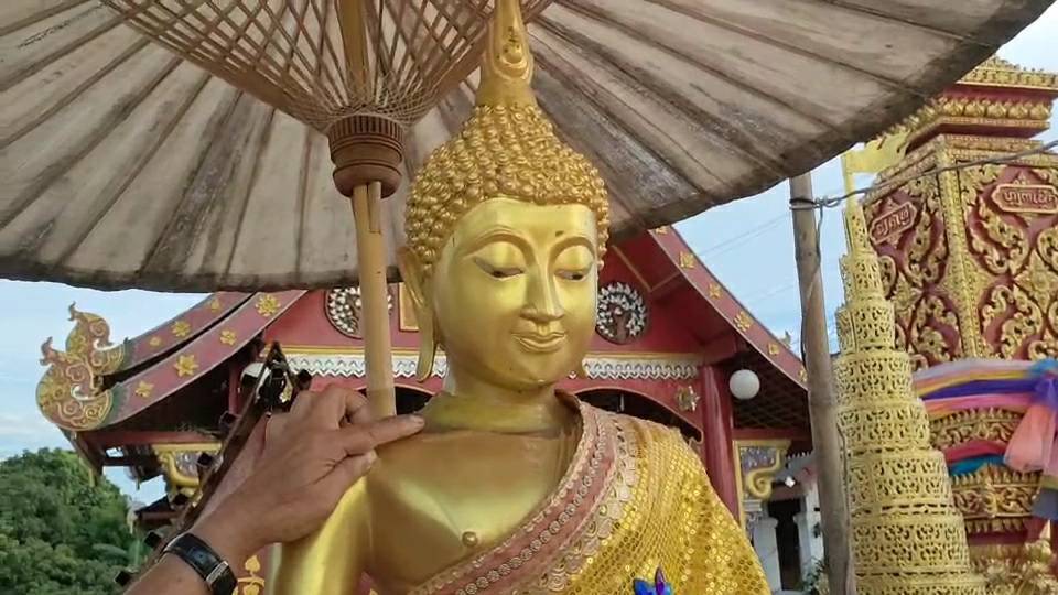 เตรียมทำบุญใหญ่ศาลหลักเมือง-คอพระพุทธรูปศรีสองเมืองหัก
