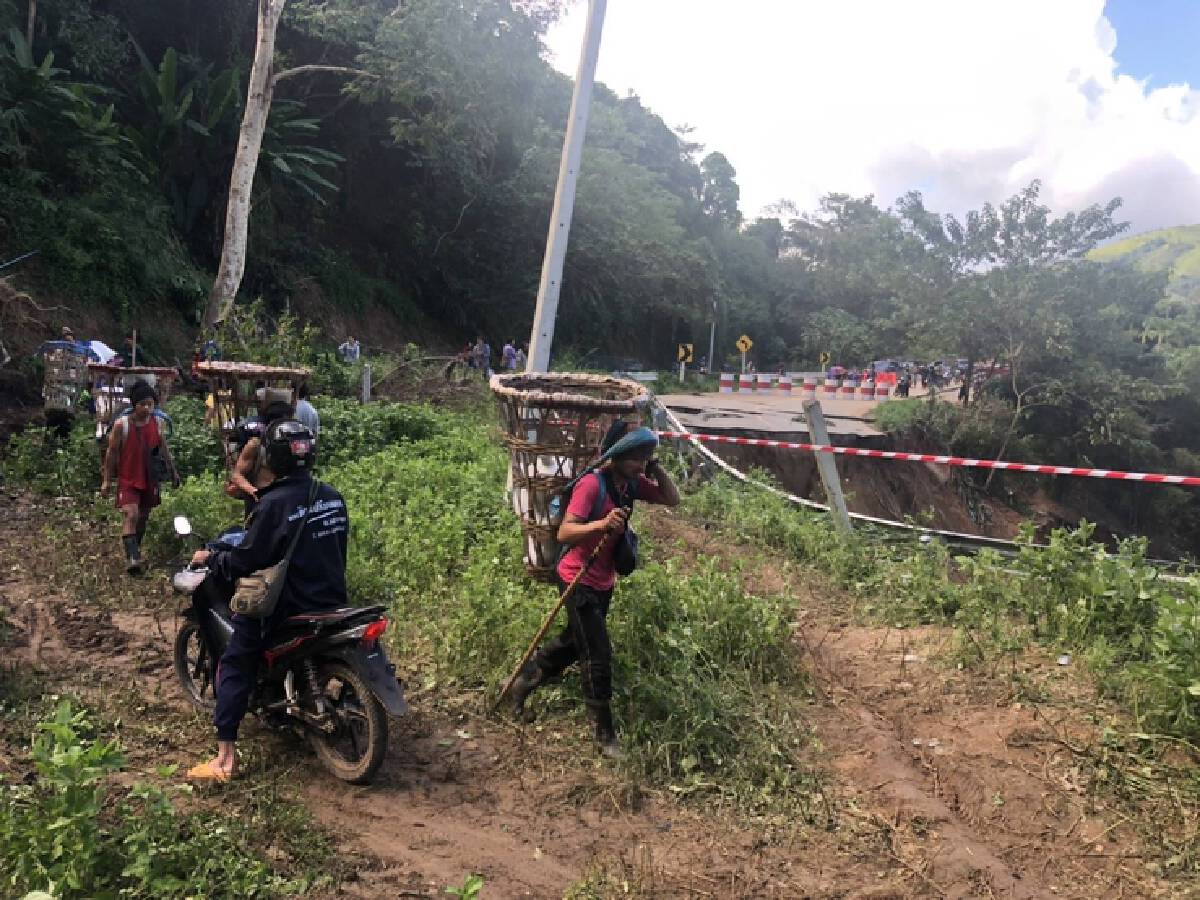 เร่งติดตั้งสะพานแบลีย์-ถนนขาดเกือบ100เมตร