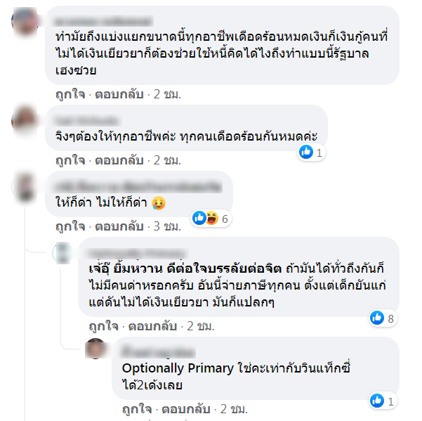 ความเห็นประชาชนใน เพจข่าวประกันสังคม 