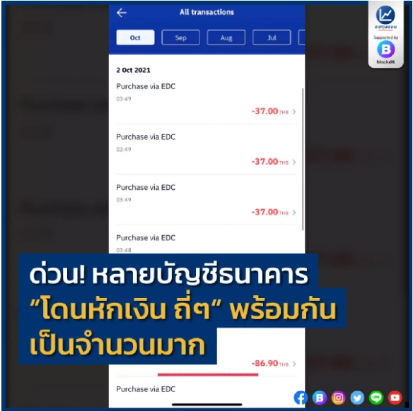 ปัญาการถูกหักเงินออกจากบัญชีโดยอัตโนมัติ