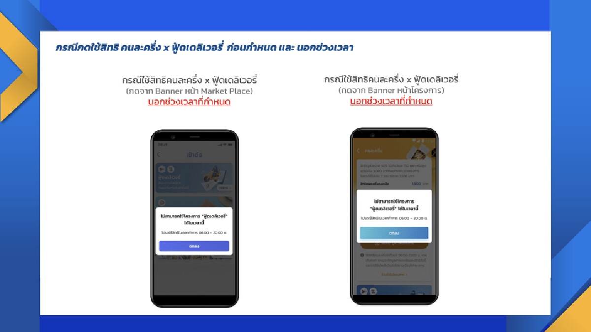 เริ่มวันนี้! ใช้ ‘คนละครึ่ง‘ สั่งฟู้ดเดลิเวอรี่ผ่านเป๋าตัง