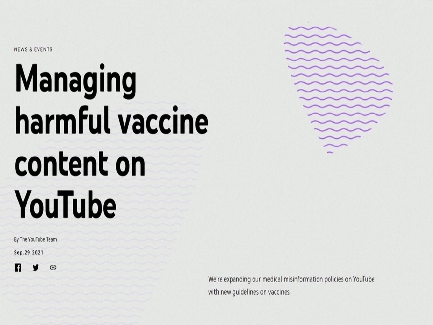 ยูทูบประกาศแบนเนื้อหาต่อต้านวัคซีนทั้งหมด