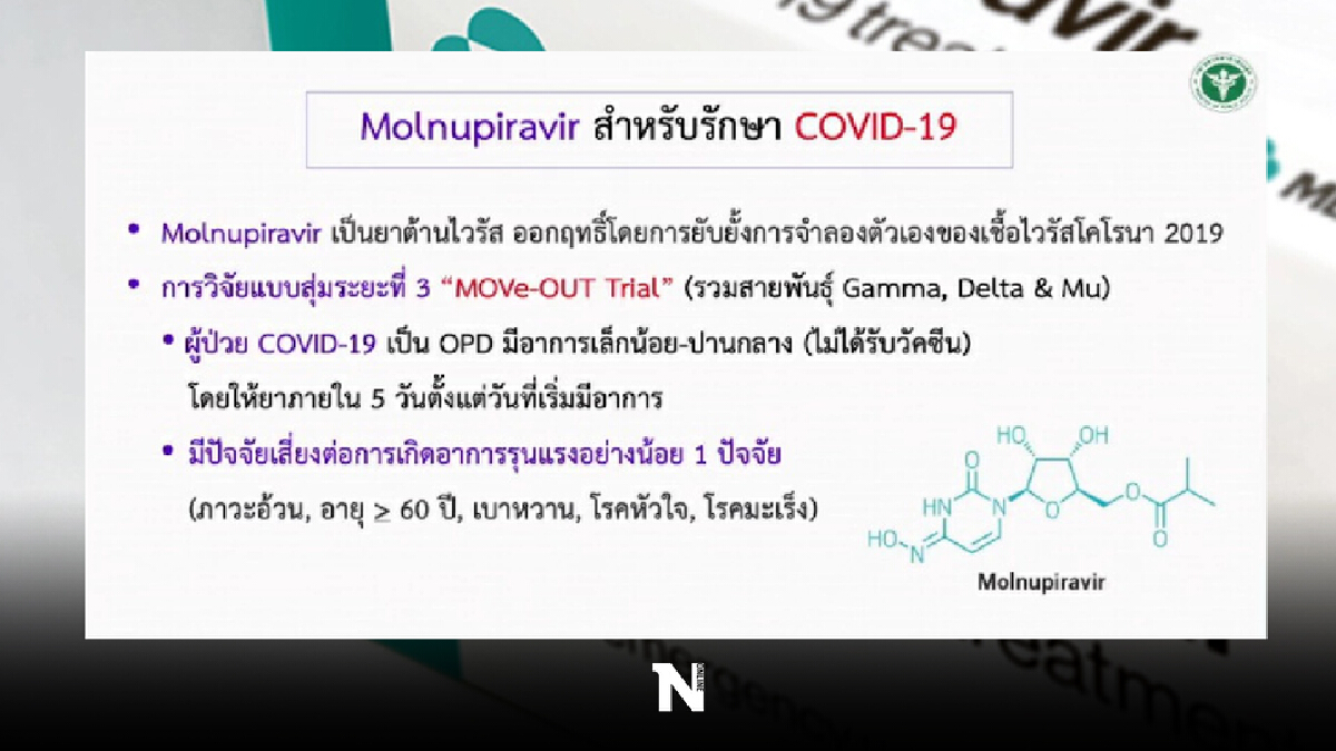 อธิบดีกรมการแพทย์ เผยคำตอบ "โมลนูพิราเวียร์" ยาชนิดนี้เหมาะสมสำหรับใคร?