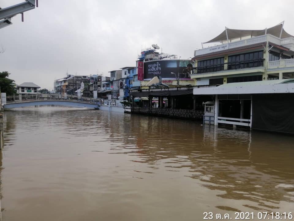 น้ำเหนือไหลผ่านแม่น้ำเจ้าพระยา ต่ำกว่าคันกั้นน้ำ 1.10 ม.