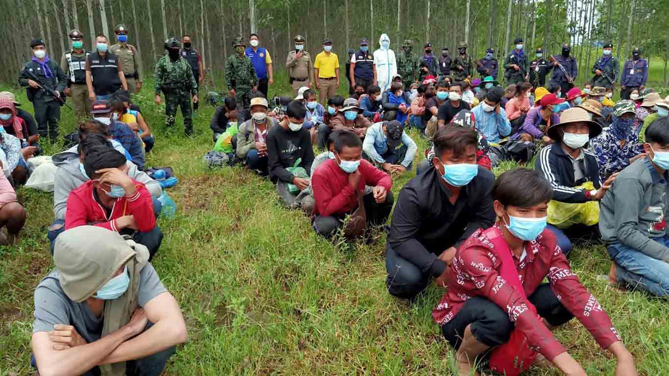 สกัดจับแรงงานต่างด้าวชาวกัมพูชาลักลอบเข้าเมืองผิดกฎหมาย