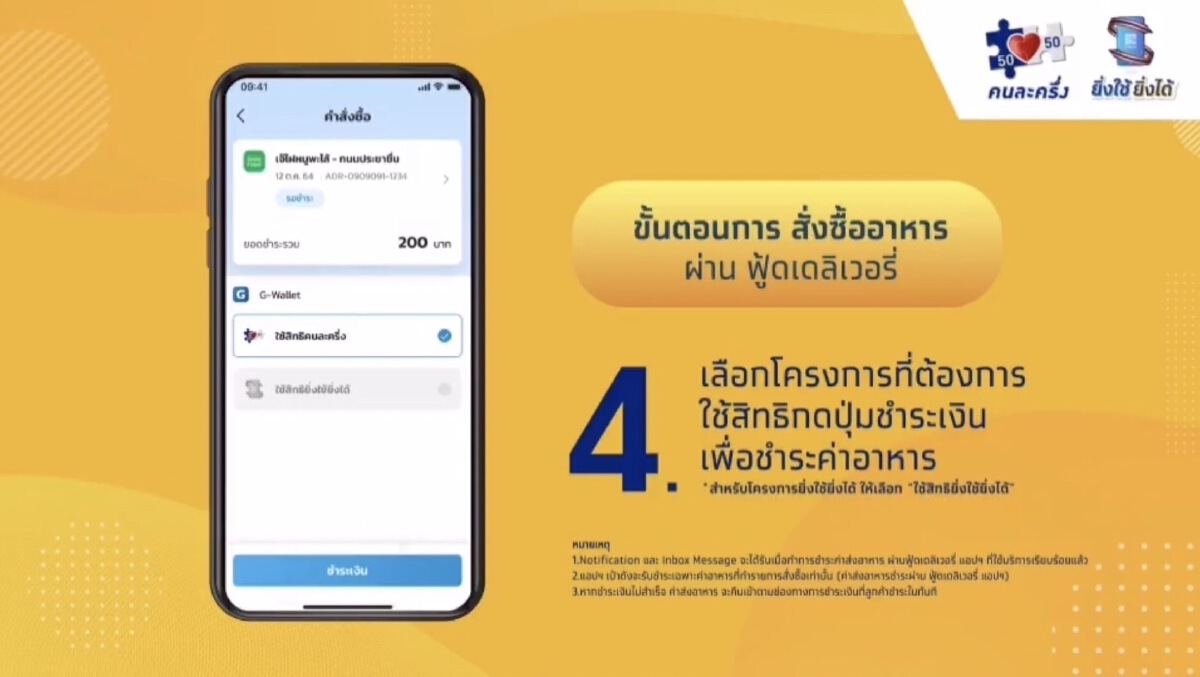 คนละครึ่งเฟส 3 เพิ่มช่องทางการสั่งฟู้ดเดลิเวอรี่ ทบทวนขั้นตอนได้ที่นี่!