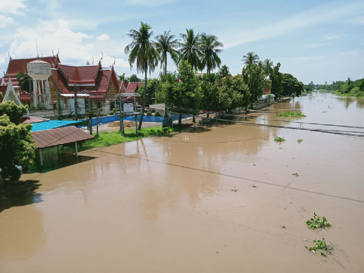 ตรวจสอบแม่น้ำน้อยไหลผ่าน 3 อำเภอ พบ ต.พิกุลทอง อ.ท่าช้าง น้ำเอ่อล้นตลิ่ง