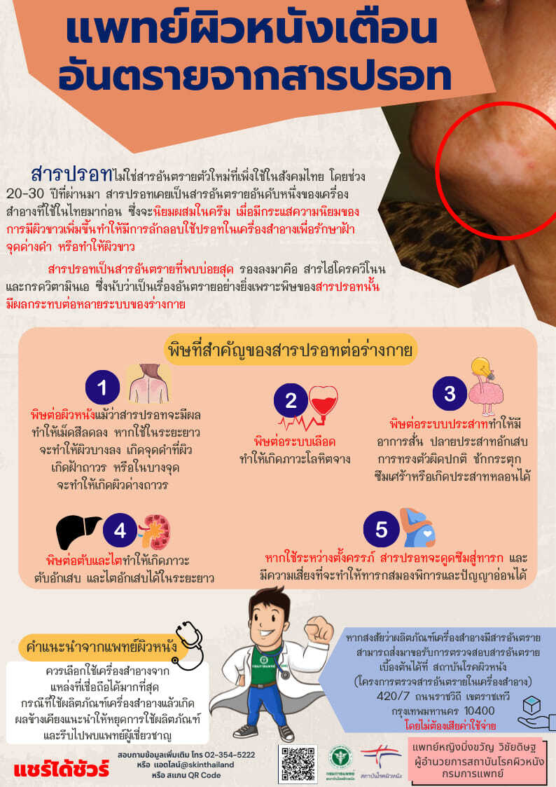 แพทย์ผิวหนังเตือนอันตรายจาก"สารปรอท"