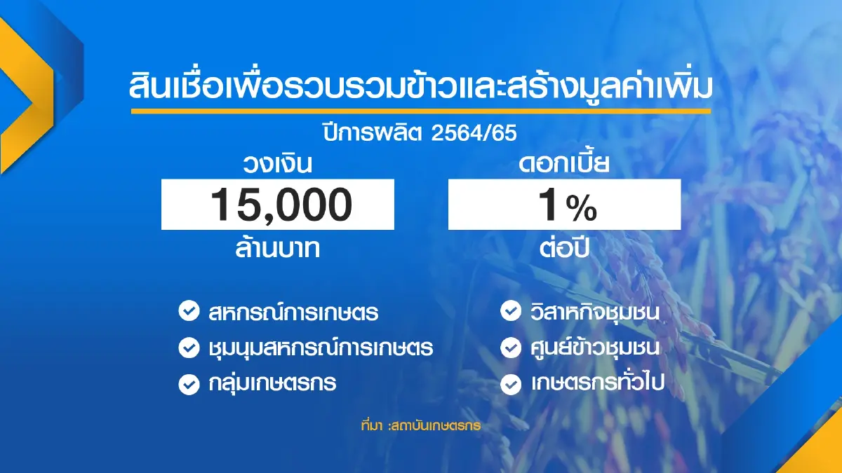 ธ.ก.ส.ทุ่ม 3.5 หมื่นล้านช่วยสินเชื่อชาวนา