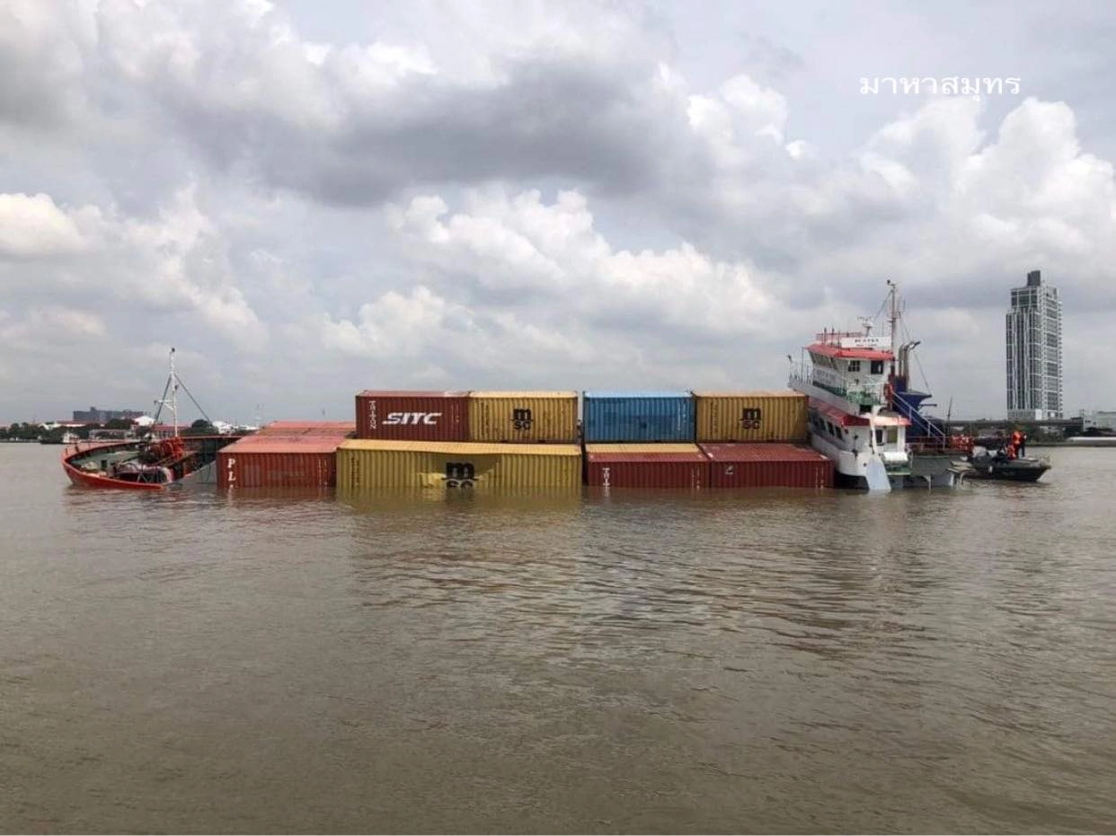 ด่วน ! พบเรือจมที่ปากน้ำ จังหวัดสมุทรปราการ