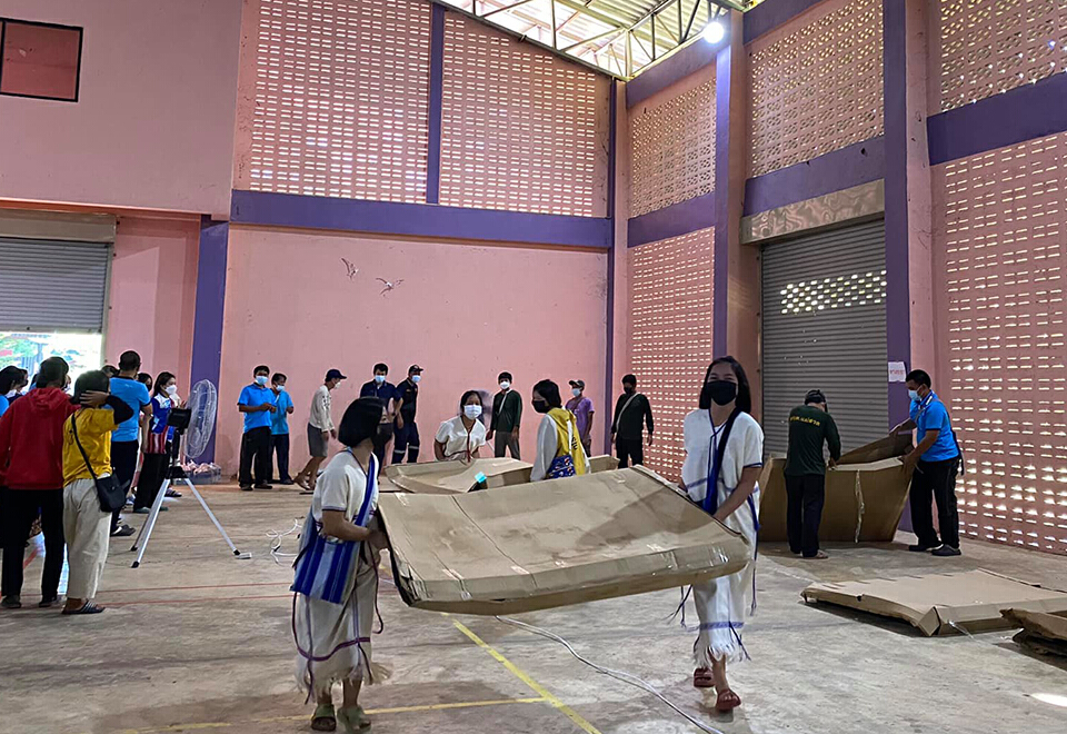 โรงเรียนล่องแพวิทยาเตรียมสถานที่กักตัวผู้ติดโควิดรับมือระบาด