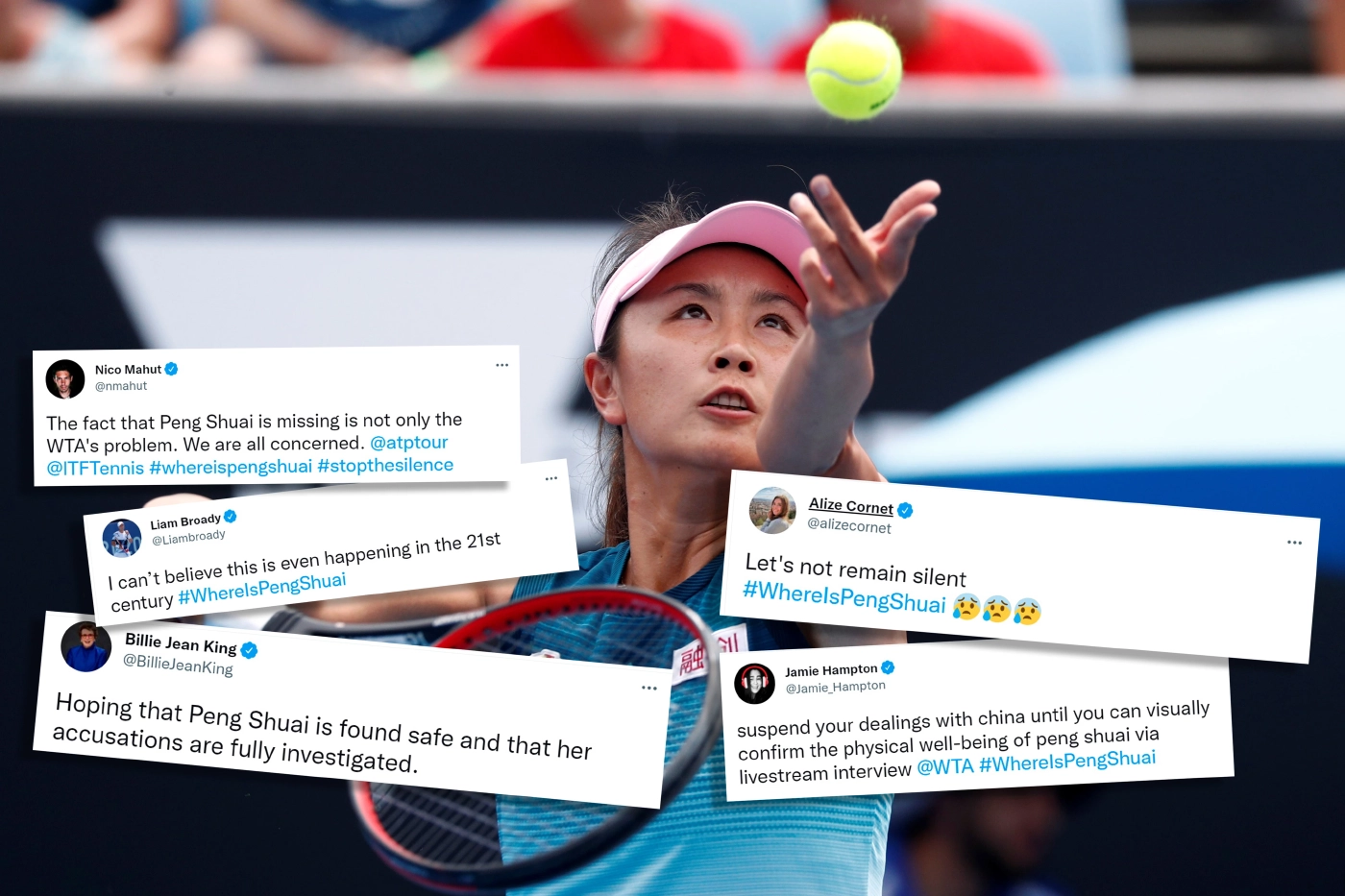 คนในวงการเทนนิสแห่ติดแฮชแท็ก #whereispengshuai