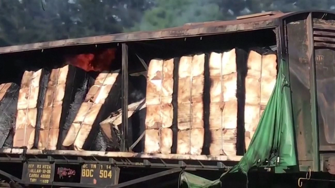 ชนพื้นเมืองชิลีโจมตีรถไฟจนตกราง ก่อนจุดไฟเผา