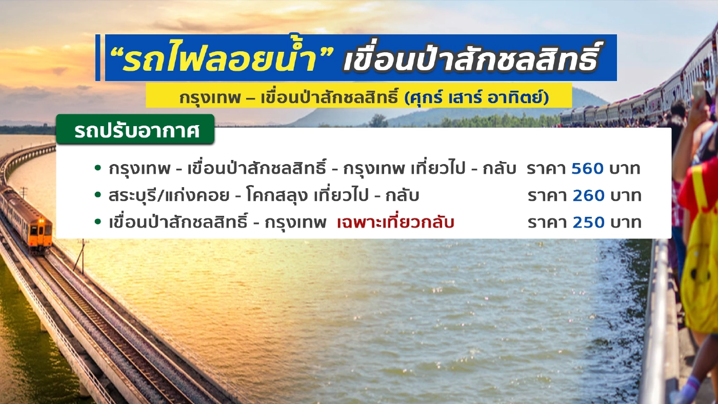 “รถไฟลอยน้ำ” เขื่อนป่าสักชลสิทธิ์ เที่ยวแรกเริ่มแล้ว!