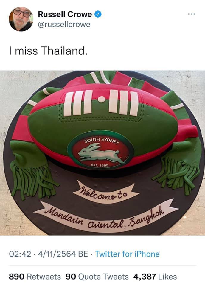 ตัวกลับไปใจยังคิดถึง  “รัสเซล โครว์”  โพสต์ "I miss Thailand"