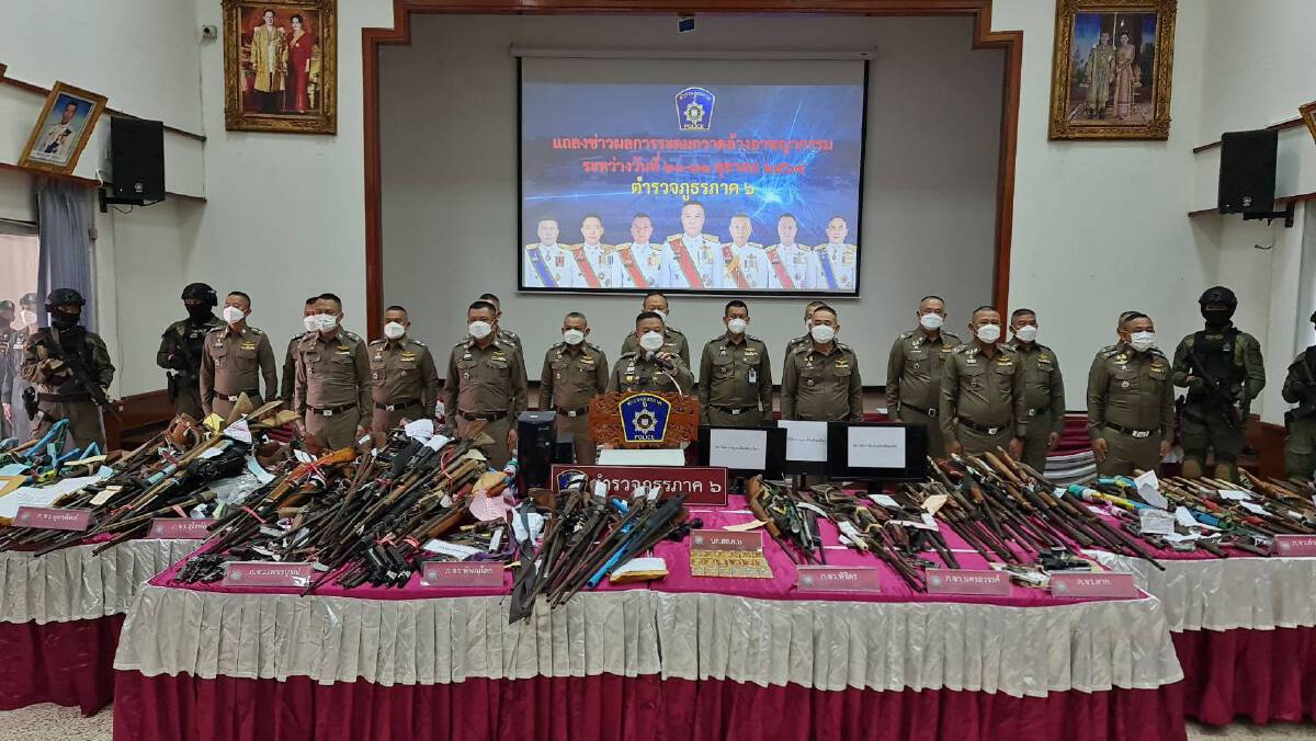ผบช.ภ.6 แถลงผลงาน-ระดมกวาดล้างอาชญากรรม
