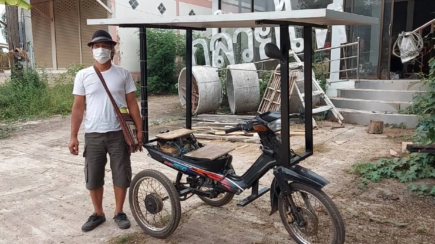 ไอเดียเก๋ หนุ่มสุโขทัย ผลิตรถไฟฟ้าโซลาร์เซลล์-ไม่ง้อน้ำมันแพง