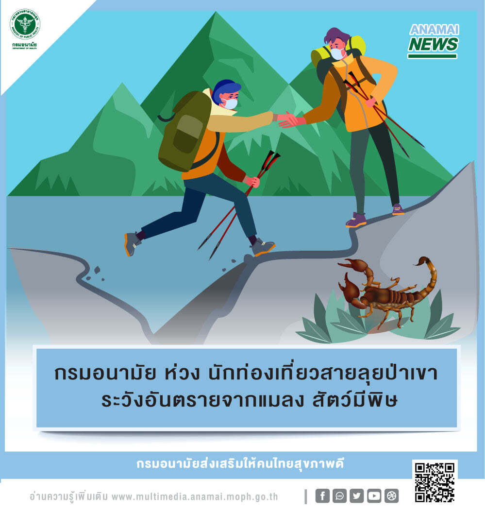 กรมอนามัยห่วง นทท.สายลุยป่าเขา ระวังอันตรายจากแมลง สัตว์มีพิษ