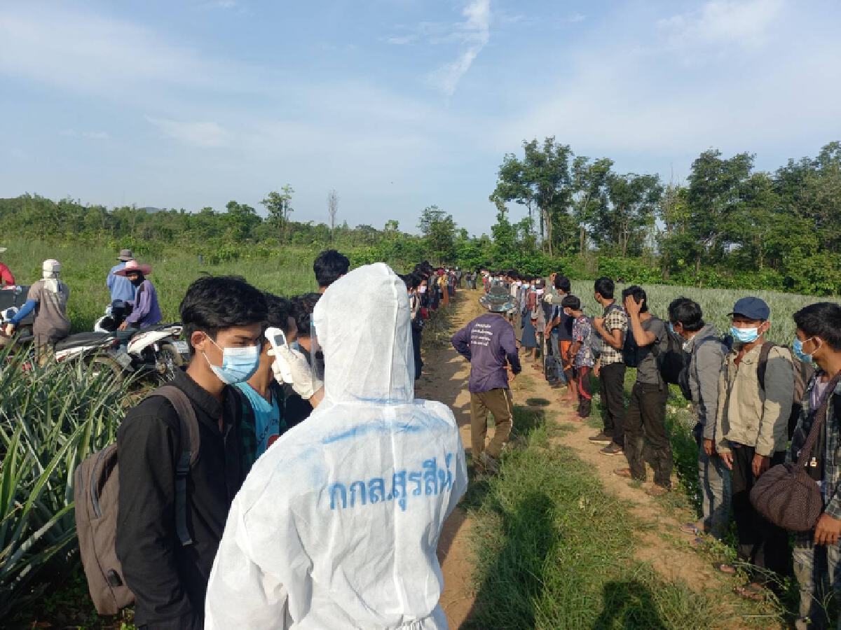 แรงงานเถื่อน ทะลักด้านกาญจนบุรี กกล.สุสีห์ รวบได้ร่วม 200 คน