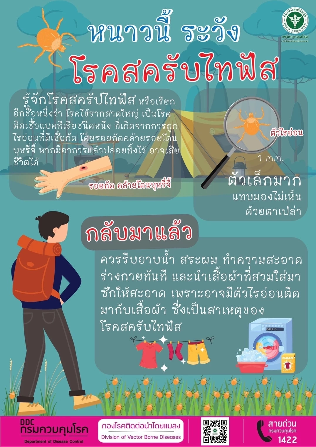 กรมควบคุมโรคเตือน หนาวนี้ระวัง "โรคสครับไทฟัส"