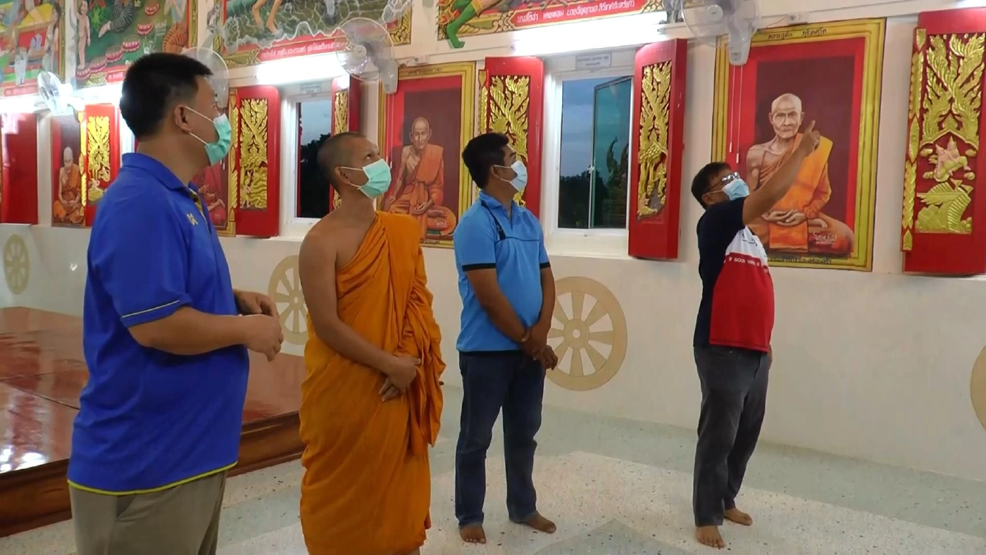 สีสันพบภาพจิตกรรมฝาผนังพุทธประวัติสวมแมสก์