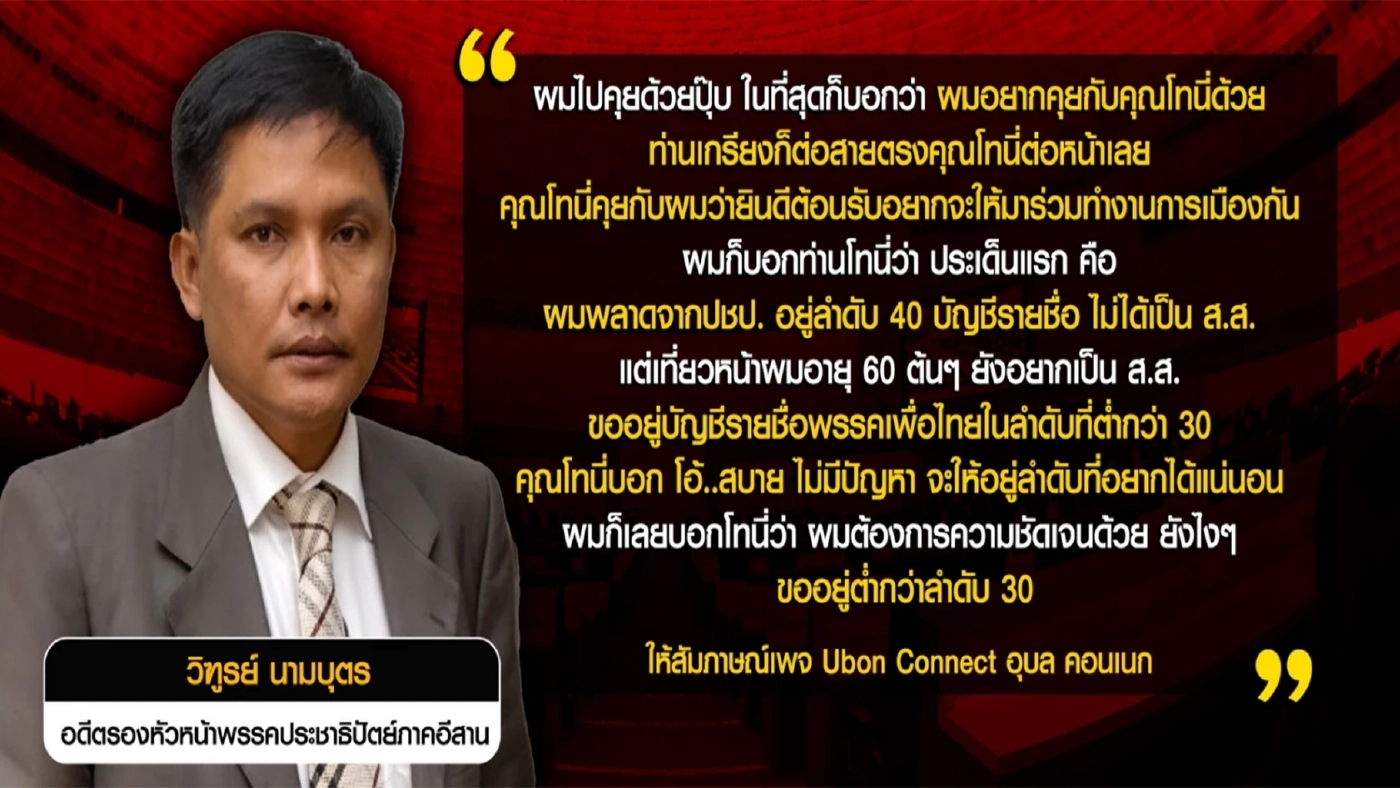 "โทนี่ วู้ดซัม" แรงเหวี่ยงเสี่ยงเพื่อไทยยุบพรรค