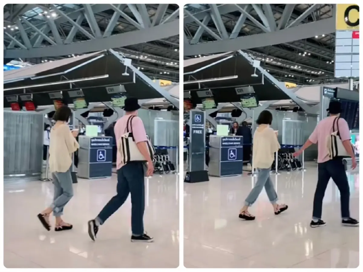 เอ๊ะยังไง!!ชาวเน็ตตาดีเห็น “พระเอกดัง”ควง “นักร้องสาว”กลางสนามบิน