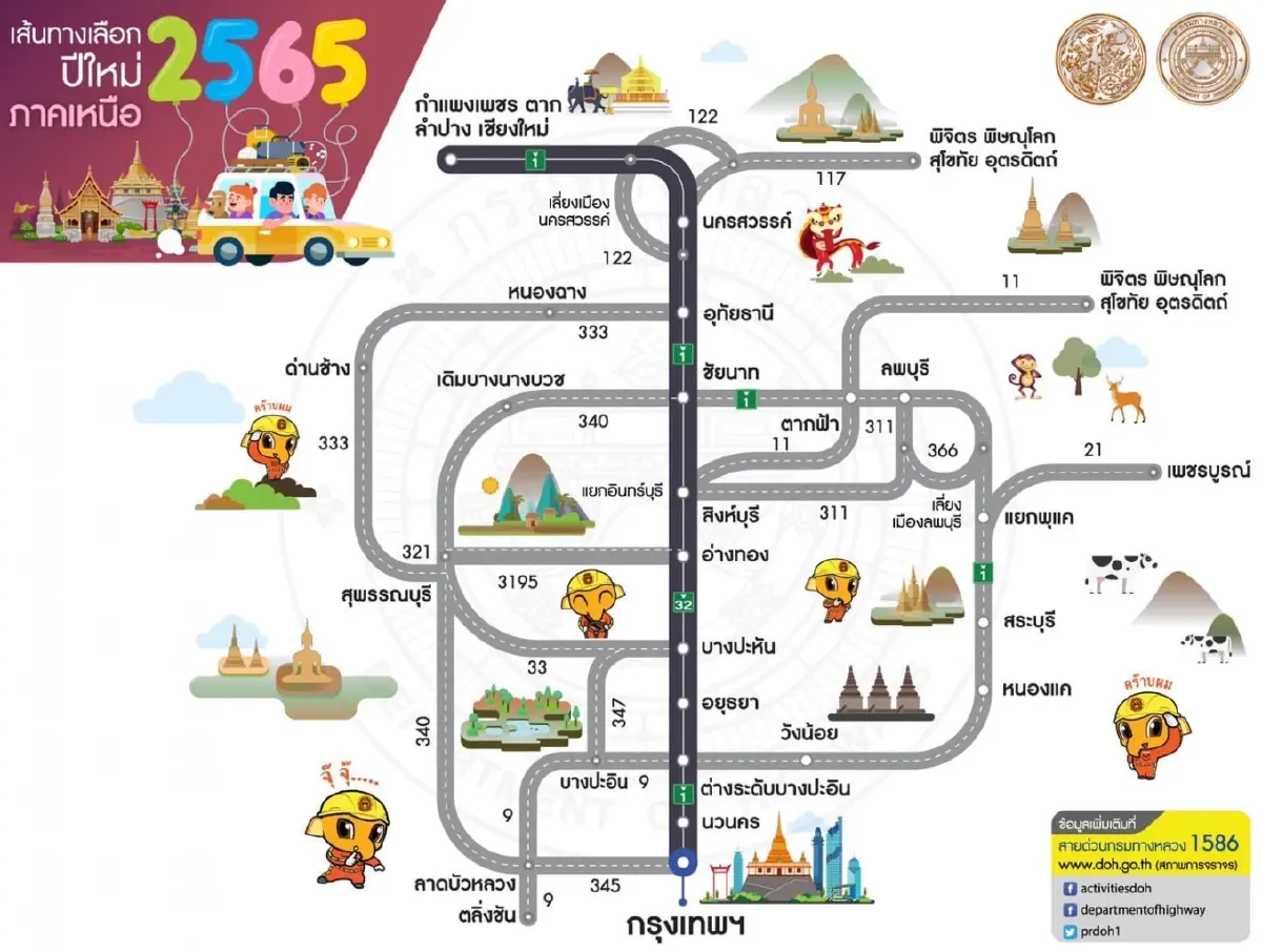 กรมทางหลวง แนะเส้นทางหนีรถติด ช่วงเทศกาลปีใหม่ 2565