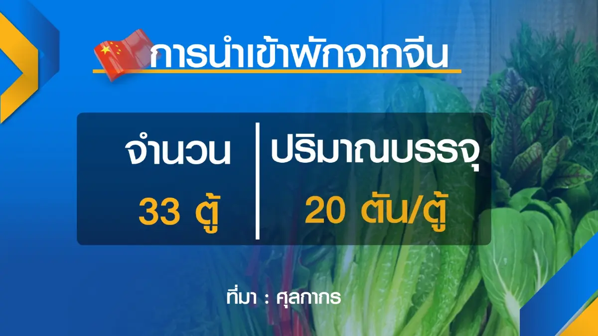 เกษตรฯห่วง ผัก-ผลไม้ จีนทะลักเข้าไทย