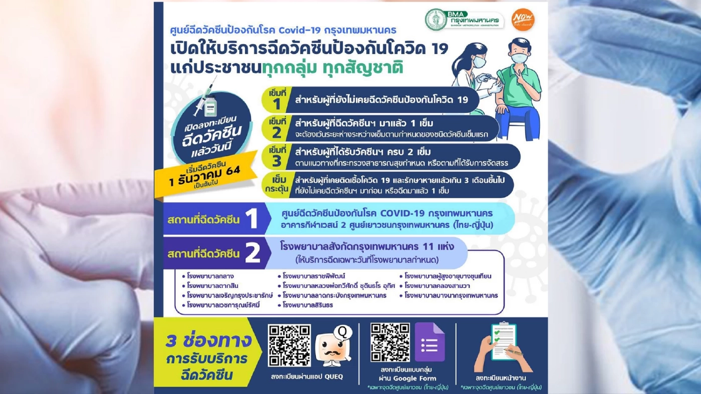 เปิดวิธีลงทะเบียนรับวัคซีนป้องกันโควิด-19 ทั้ง 3 เข็ม ง่ายๆผ่านแอปฯ QueQ