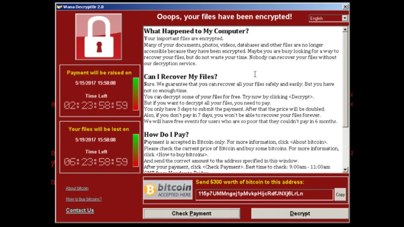 ตัวอย่างรูปแบบการทำงานของ WannaCry