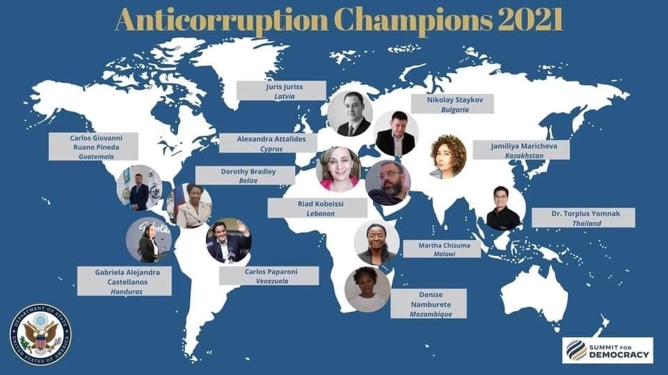 สหรัฐฯ มอบรางวัลคนไทยรายแรก ผลงานช่วยปราบทุจริต ยกระดับ CPI ประเทศ