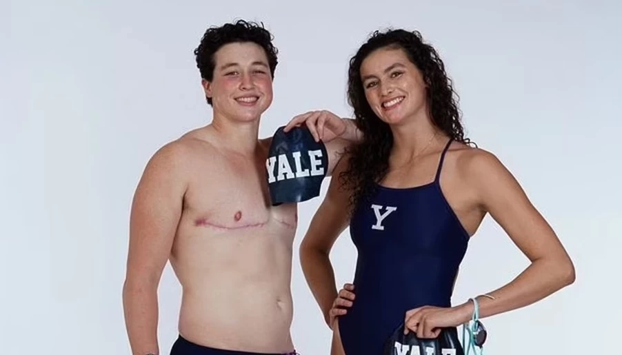 (การแพ้ให้กับ ไอแซ็ก เฮนิก (ซ้าย) อดีตนักกีฬาหญิงที่แปลงเพศเป็นชาย กลายเป็นประเด็นที่สื่ออนุรักษ์นิยม เลือกขยี้ซ้ำหลังการแข่งขัน / ภาพจาก Daily Mail)