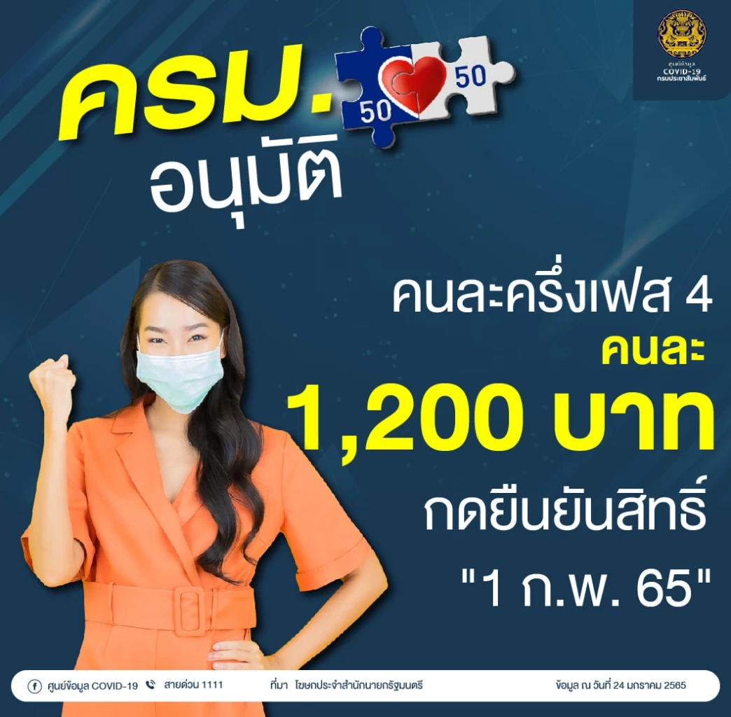 เช็กขั้นตอน เตรียมลงทะเบียน "คนละครึ่งเฟส 4" รายใหม่ 1 ล้านสิทธิ 10 ก.พ.นี้