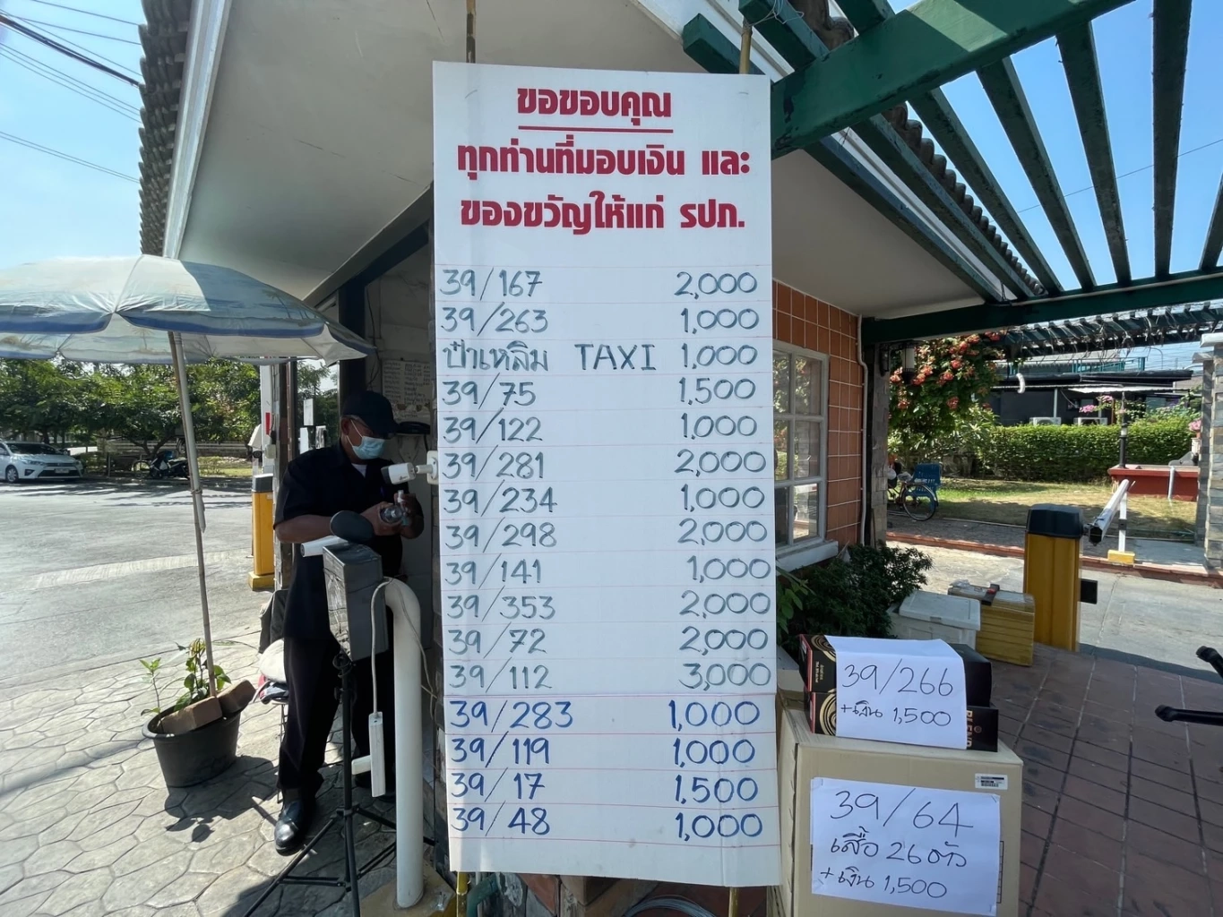 ดีใจแทนพี่รปภ.!! โซเชียลแห่แชร์ภาพลูกบ้านมอบ เงิน-ของขวัญปีใหม่ ล้นป้อม