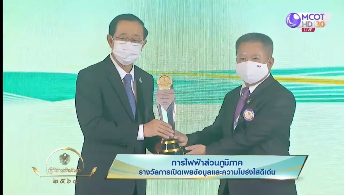 การไฟฟ้าส่วนภูมิภาค รับ 6 รางวัลรัฐวิสาหกิจดีเด่น (SOE Award) ประจำปี 2564