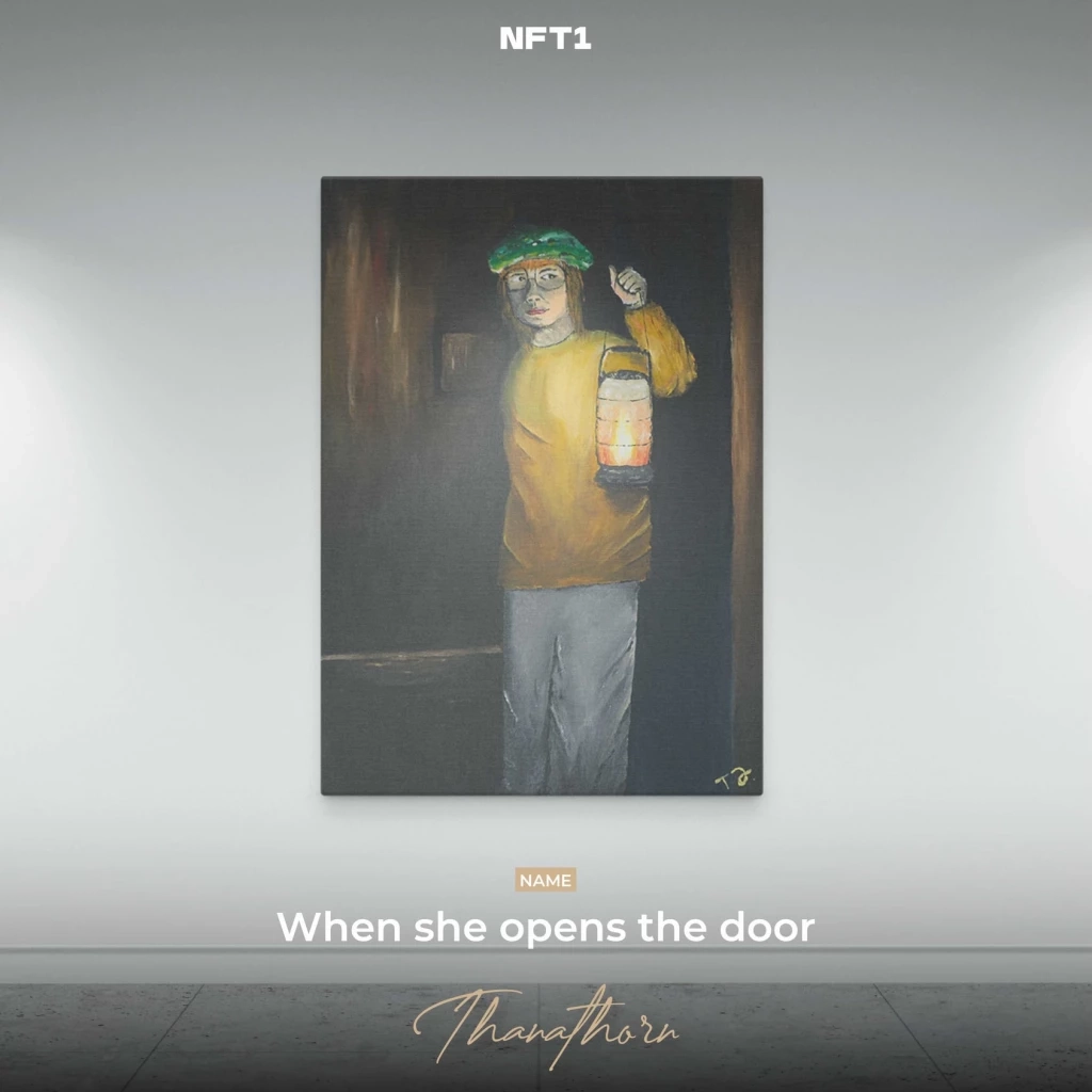 ภาพวาด “When She Opens the Door” ศิลปิน "ธนาธร จึงรุ่งเรืองกิจ"  
