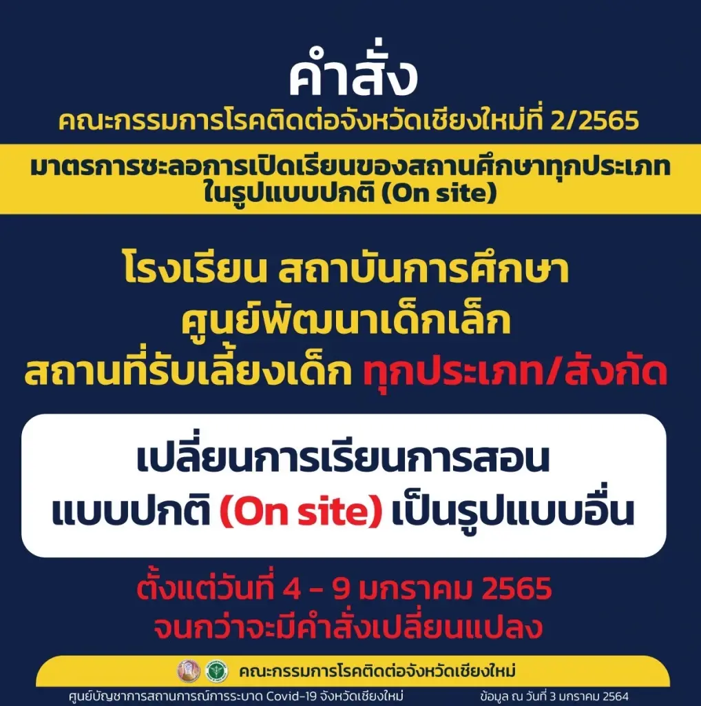 ยอดติดเชื้อโอมิครอน เชียงใหม่พุ่ง 22 ราย 