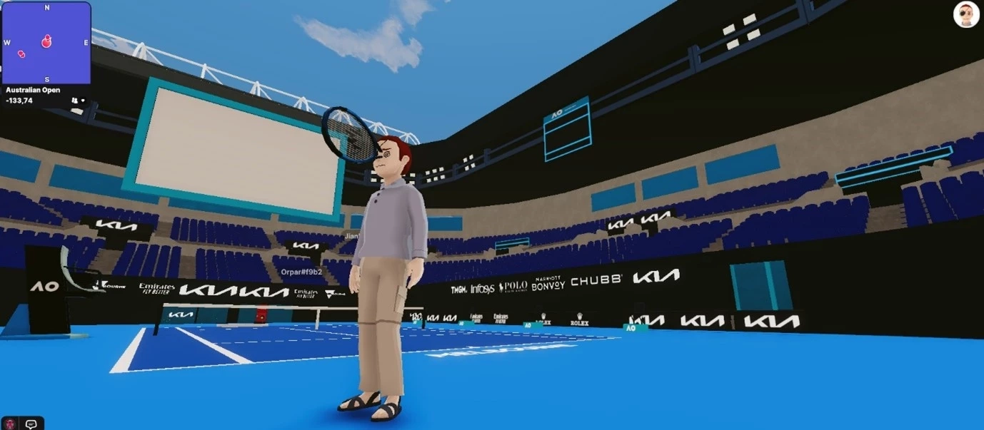 (คนทั่วไปสามารถเข้าไปสัมผัสโลกเสมือนในแกรนด์สแลมพาร์ค ได้ผ่าน Decentraland / ภาพจาก Decentraland)