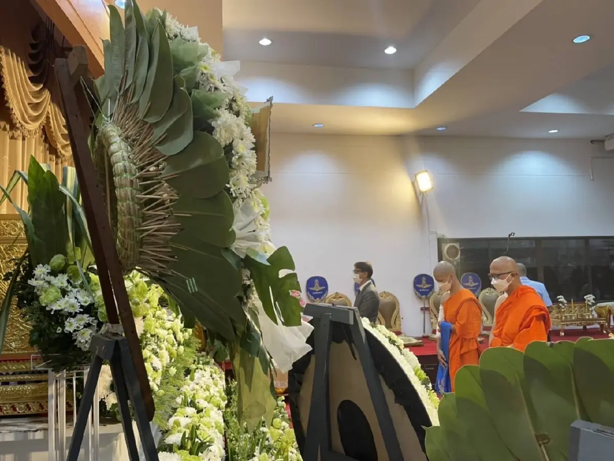 ส.ต.ต.นรวิชญ์ ที่บวชเป็นพระร่วมงานสวดอภิธรรมศพคืนที่ 2 หมอกระต่าย