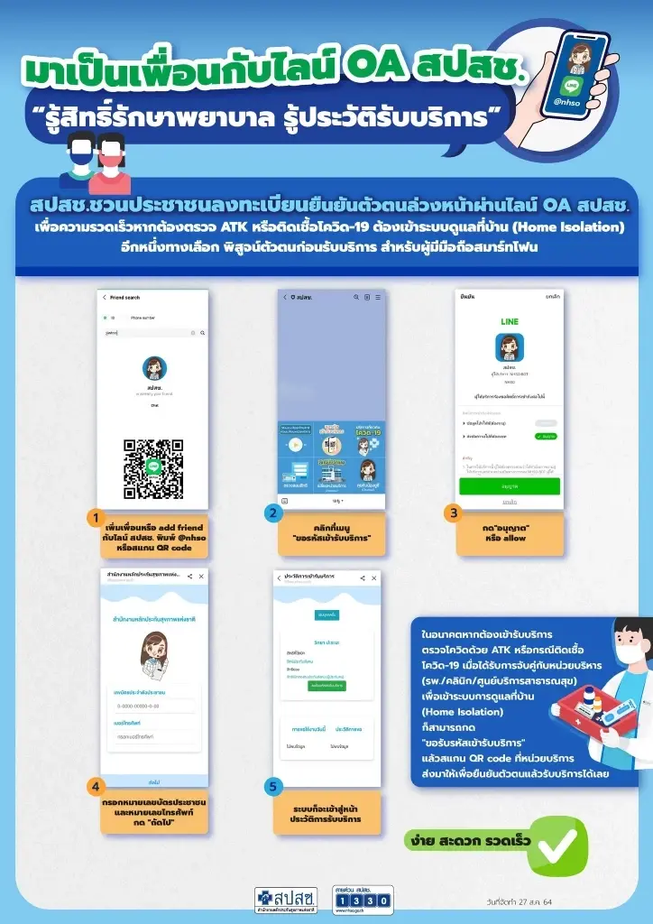 สปสช. เปิดตรวจ โควิด-19 ด้วย ATK ฟรี เริ่มพรุ่งนี้ (11 ม.ค.)