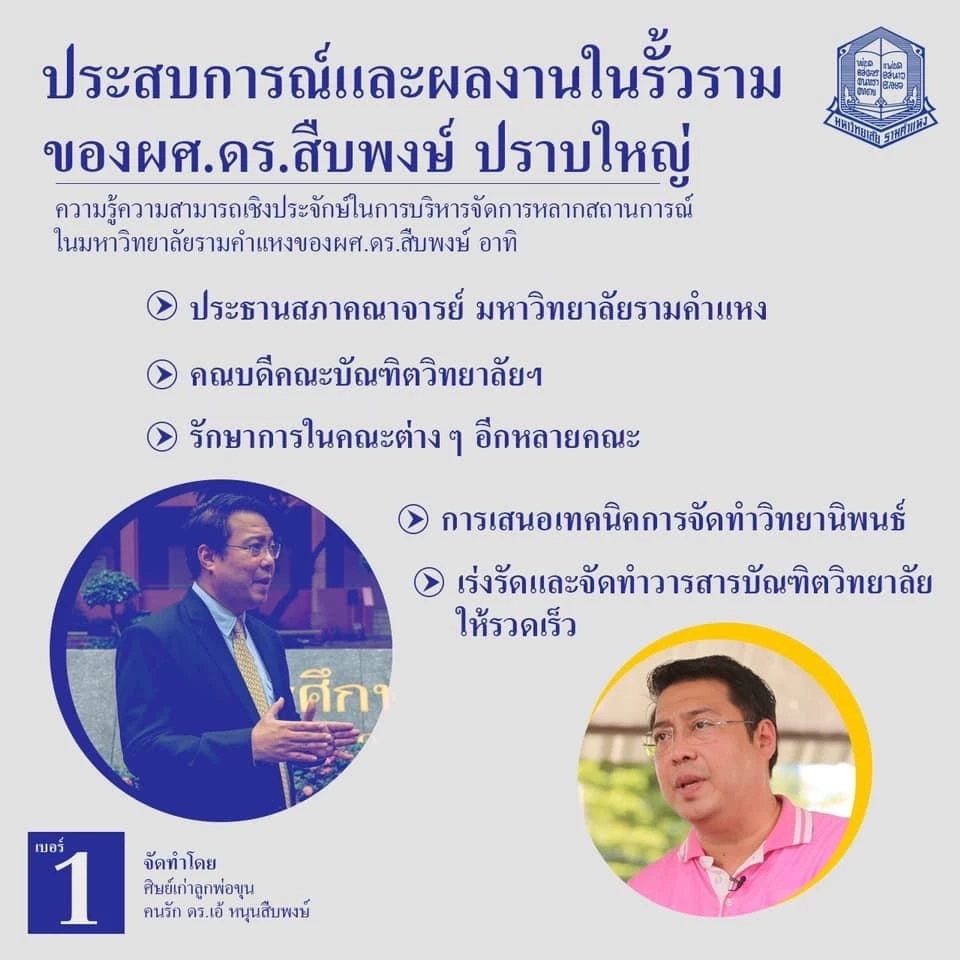 อาจารย์ม.รามฯตั้งคำถามปลดอธิการ"สืบพงษ์"เพื่อผลประโยชน์ใคร